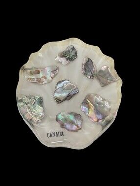 Vintage MCM Abalone In Resin Lucite - Sea Shell Shaped Trinket- Soap Dish Canada